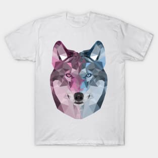 Colourful Geometric Wolf Pattern T-Shirt